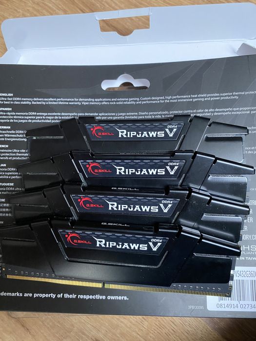 RAM G.Skill Ripjaws V, DDR4, .4x4 GB 3200MHz, CL16