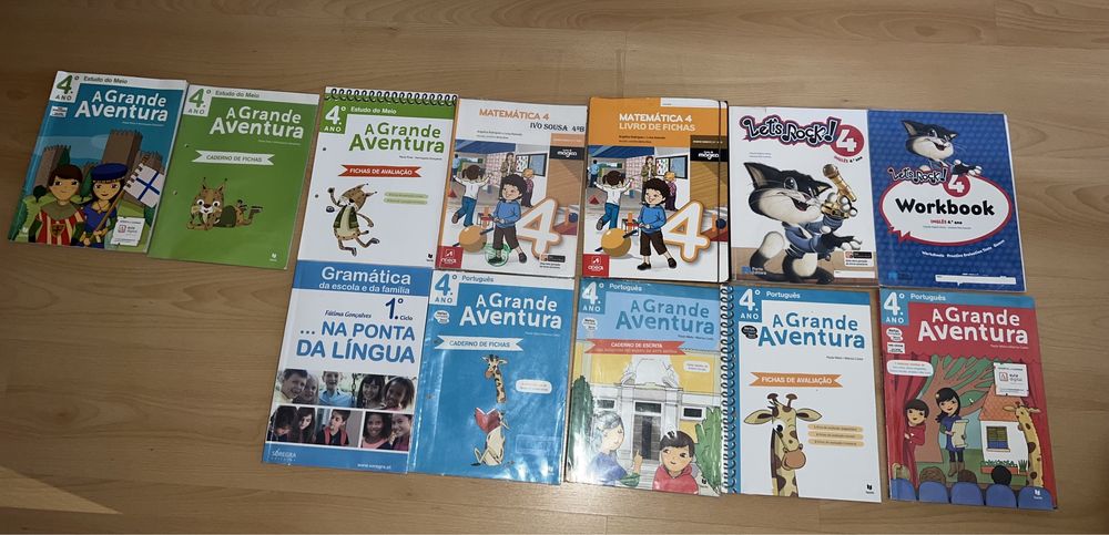 Livros 4 ano com capas de protecao em mt bom estado