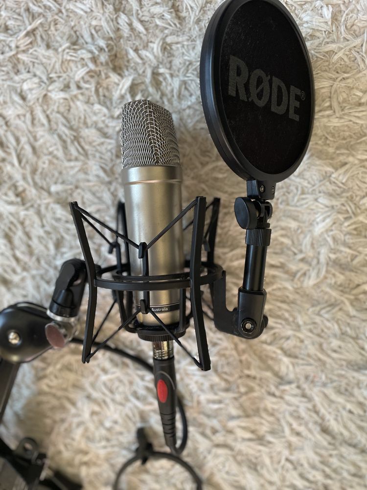RODE zestaw mikrofon NT-1A statyw PSA-1 SM6 pop filtr i inne