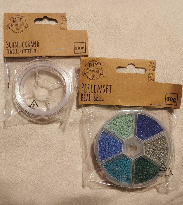 Zestaw do robienia bizuterii (koraliki + żyłka)