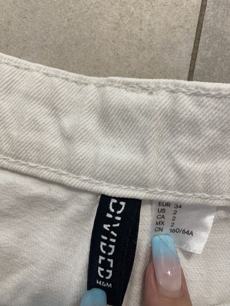 Białe spodnie cargo H&M