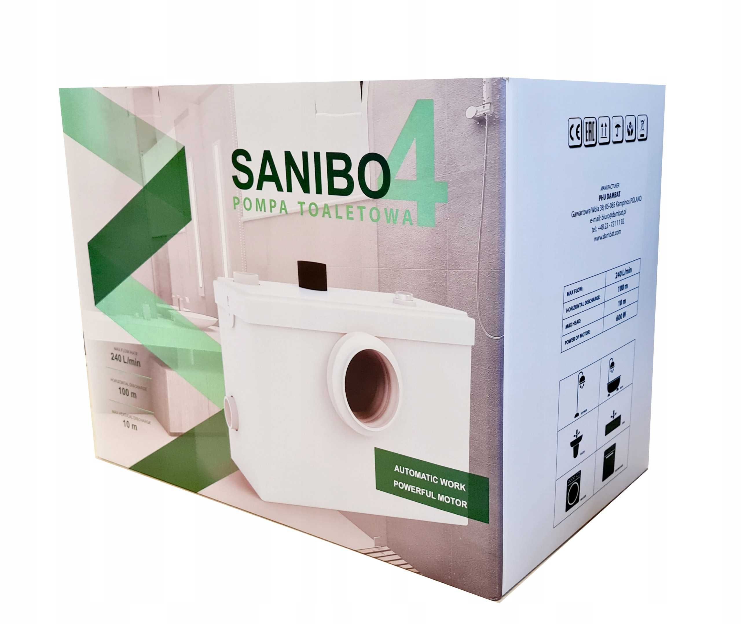 Pompa WC Z rozdrabniaczem SANIBO 4 IBO 600W Nowość!