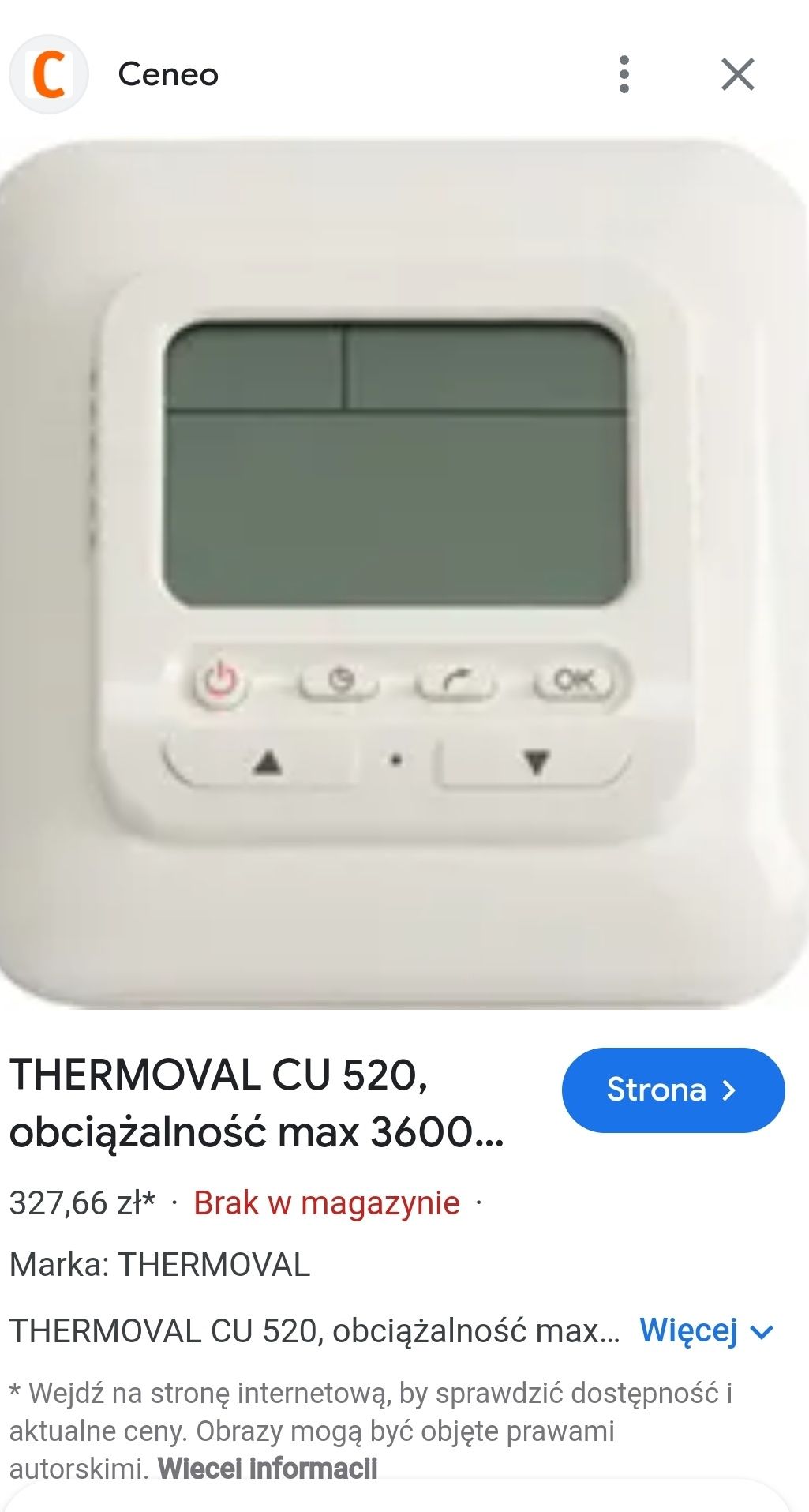 Termostat Thermoval Cu 520