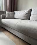 Szara, wygodna, rozkladana sofa kanapa z funkcją spania 240x95cm