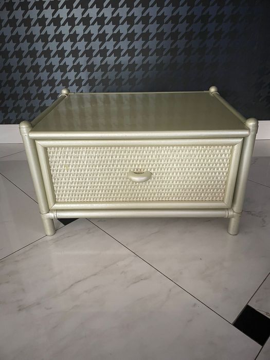 Komplet mebli KLER Rattan Prestige – kuty metal, perłowa zieleń