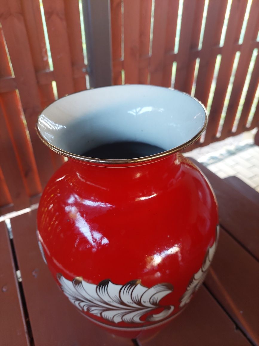 Duży porcelanowy wazon Chodzież ręcznie malowany