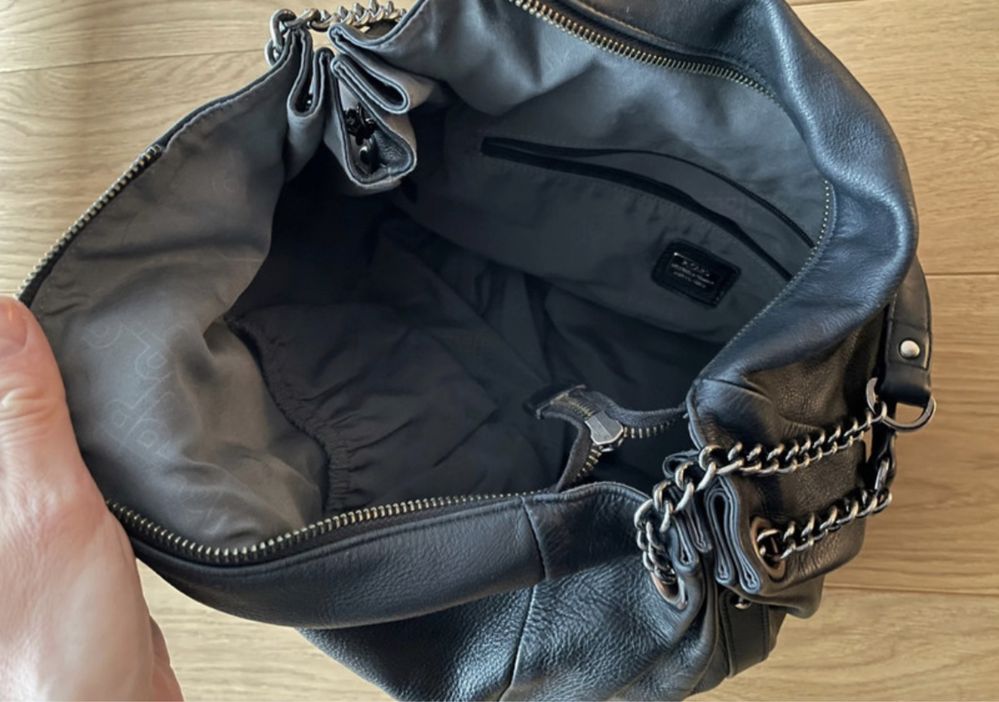 Picard czarna torba shopper 100% skóra jak Massimo Dutti