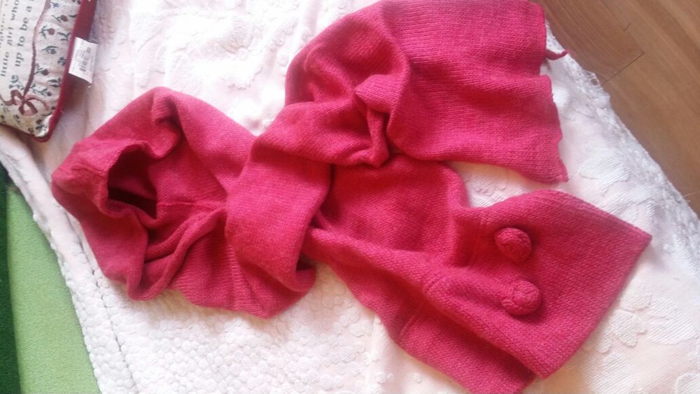 Шарф- капюшон Капор шерстяной вязаный