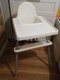 Krzesełko do karmienia Ikea + dodatki (podnóżek, poduszka, pokrowiec)