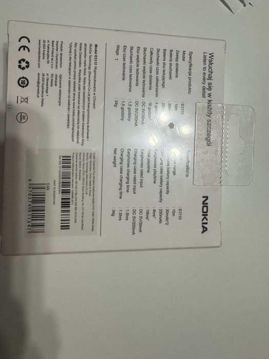 Nowe Słuchawki Nokia w fabrychym opakowaniu