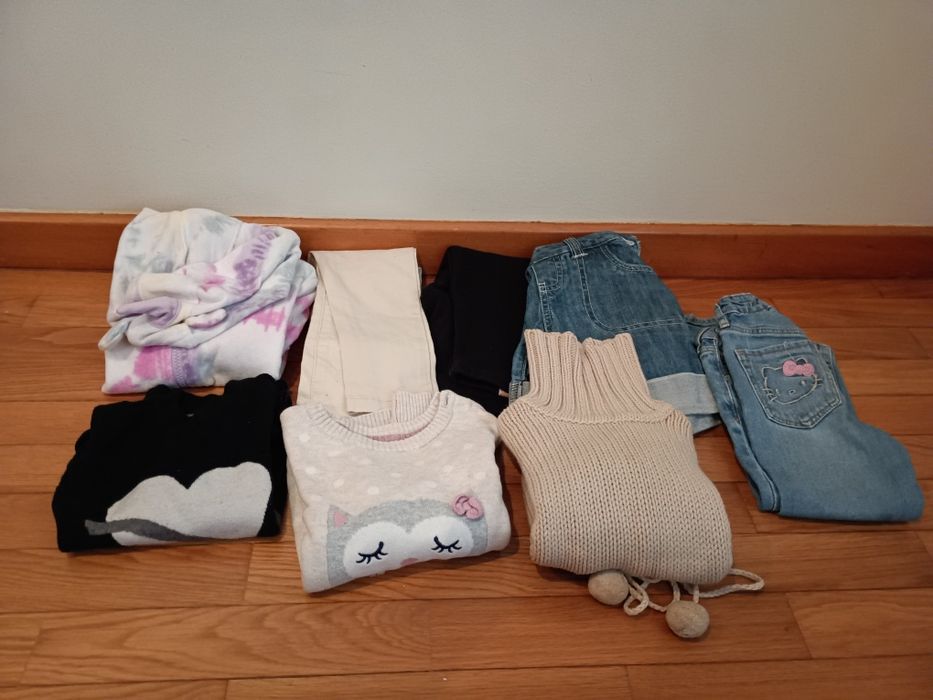 Lote de 8 peças de roupa menina 2-3 anos de inverno