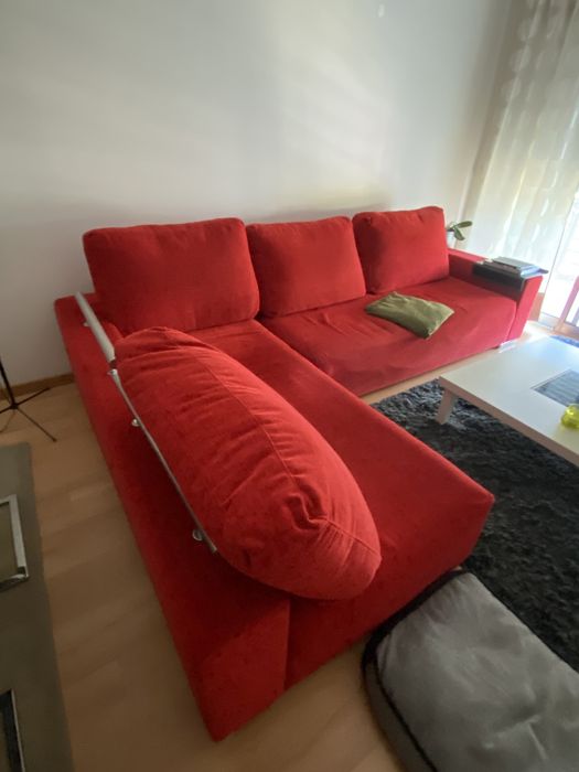 Sofá c/chaise longue vermelho 2,00x1,00x0,85 (x2)