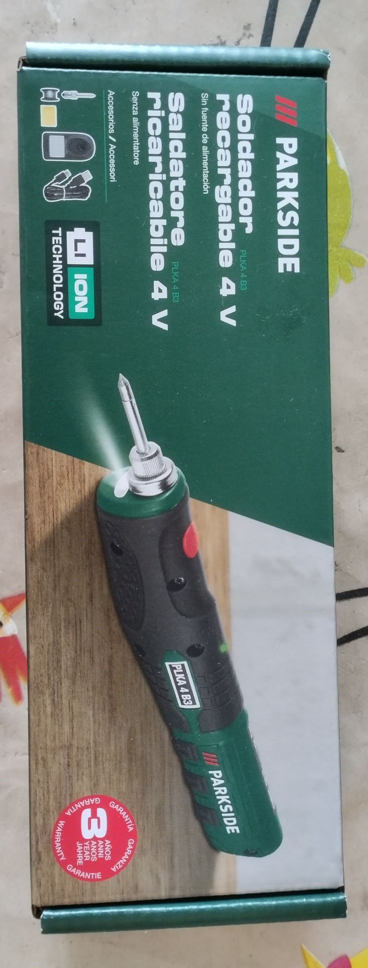 Ferro de soldar a bateria 4V Parkside