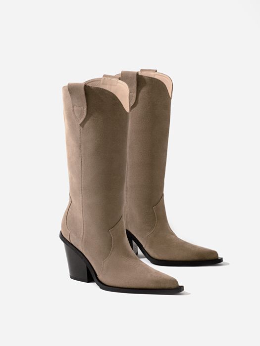 Бежеві козаки ковбойки замш one by one 37 р