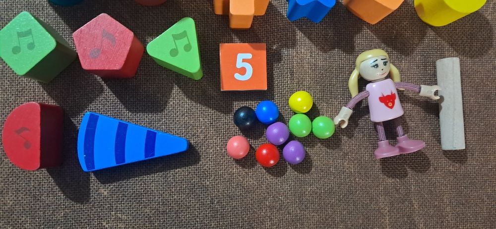 Conjunto lote brinquedos de madeira