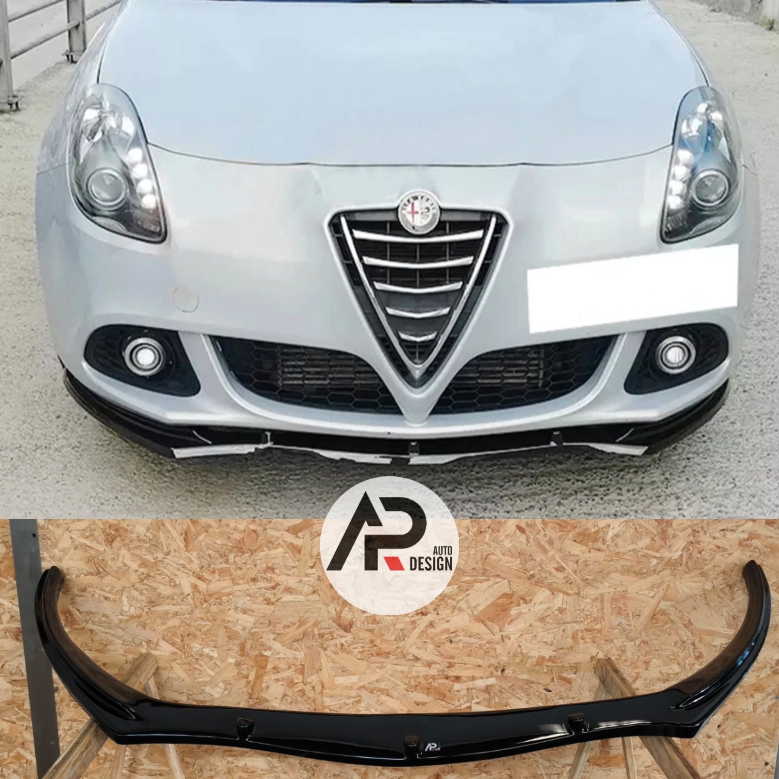 Alfa Romeo Giulietta Lip Lamina Frontal QV Preto brilhante