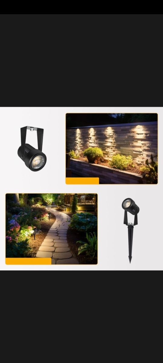 Oświetlenie Ogrodowe LED, barwa zimna biała 6000K Reflektor LED