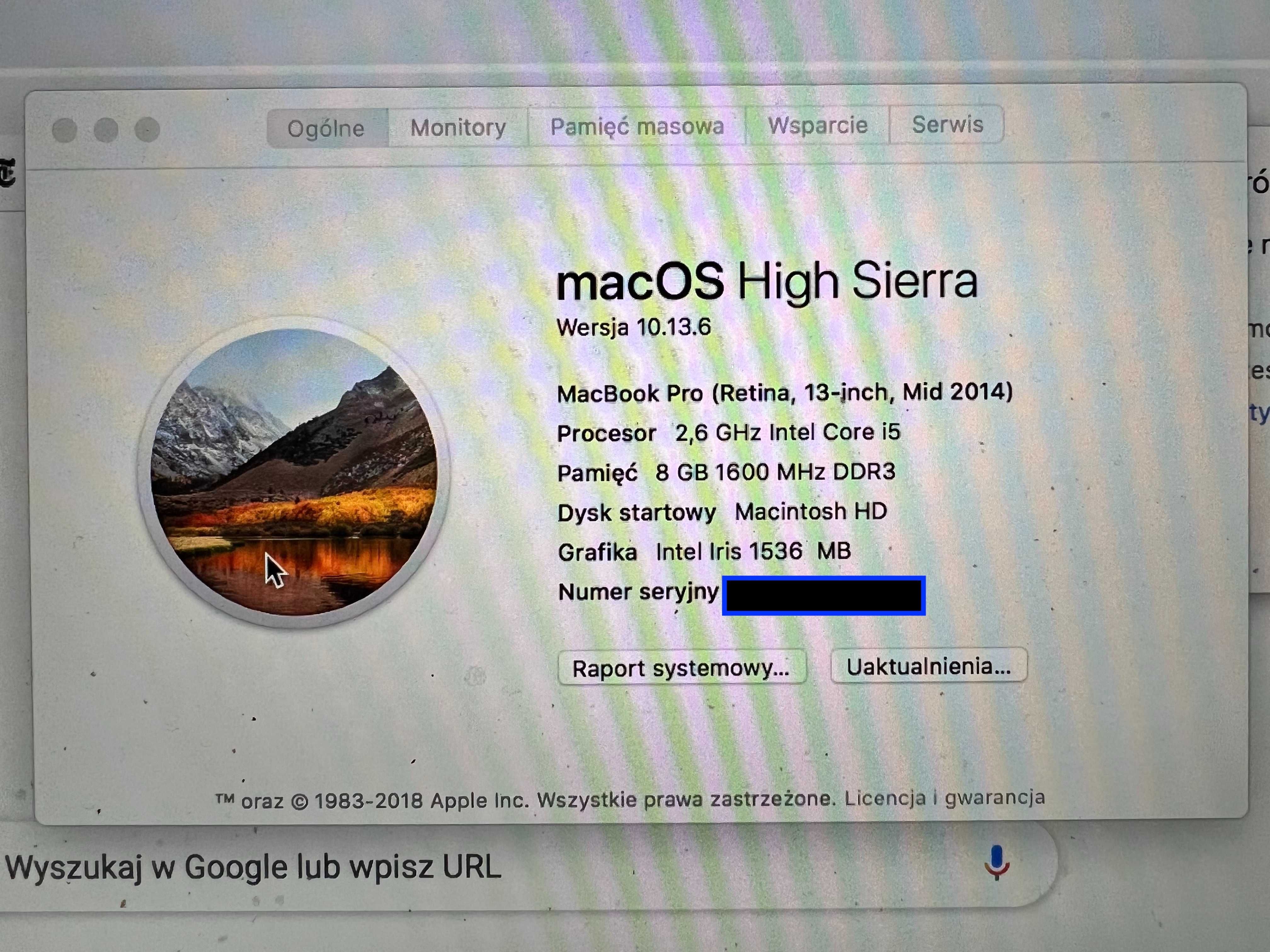 Apple MacBook Pro (Retina, 13-calowy, połowa 2014 r.)