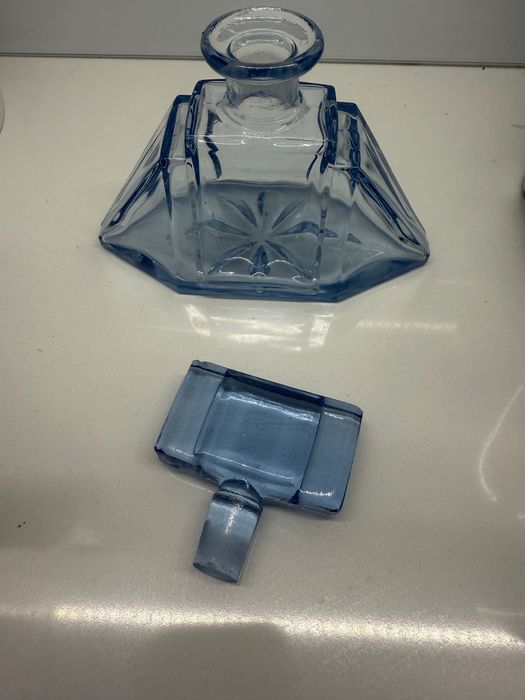 Art deco przepiękny zestaw karafka, żardiniera, tacka, szkło kryształ