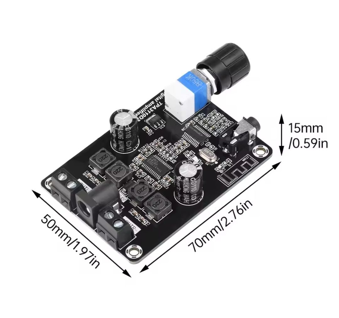 Усилитель мощности, підсилювач потужності TPA3118D2 Bluetooth 5.0 2*50