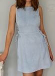 Sukienka boho baby blue z wiązaniem