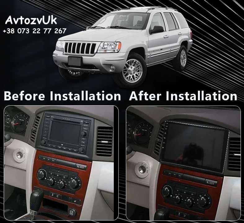 Магнитола GRAND CHEROKEE Jeep GPS USB Дисплей 2 din CarPlay Android 14