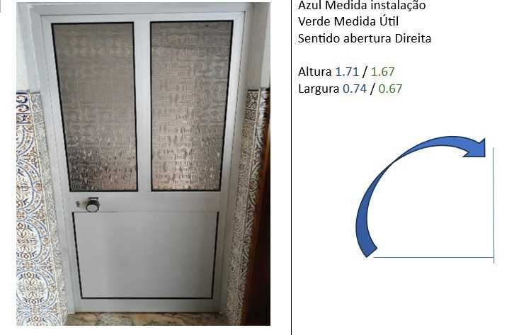 Portas de alumínio diversas dimensões