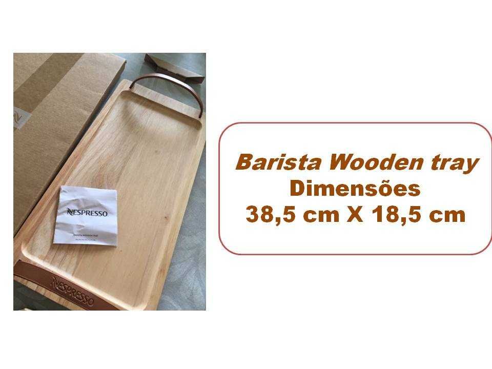 Barista Wooden tray
Dimensões 
38,5 cm X 18,5 cm
Novo