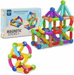 klocki magnetyczne edukacyjne magnetic sticks 64 elementy prezent
