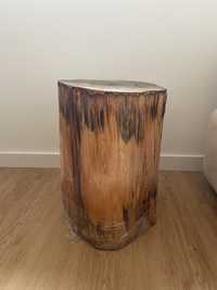 Banco apoio / mesa cabeceira tronco madeira AREA