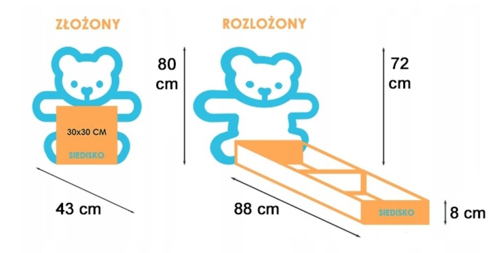 Fotel miś pufa materac rozkładany