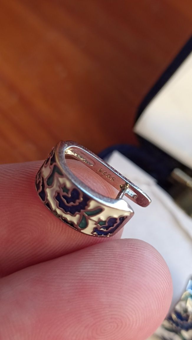 Серьги,сережки  с эмалью 925 проба