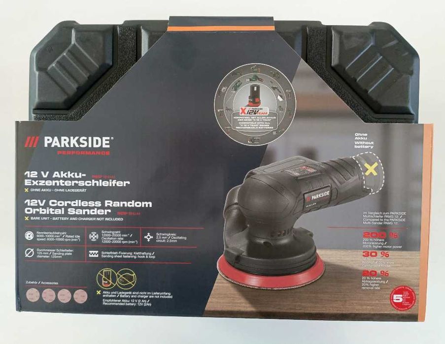 NOWA szlifierka mimośrodowa 12V PARKSIDE PERFORMANCE PAESP 12-li A1