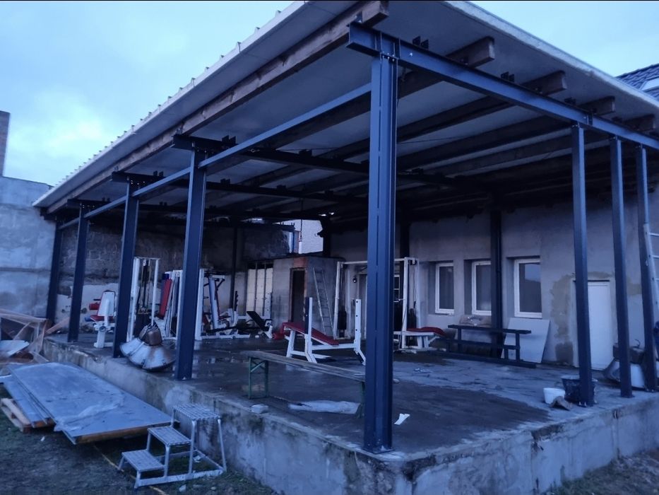 Hala stalowa, wiata, konstrukcja stalowa  szer 7m dług 13m