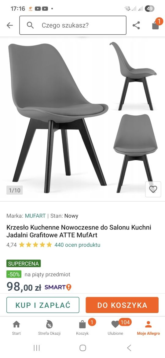 Stół jadalniany z 4 krzesłami w zestawie