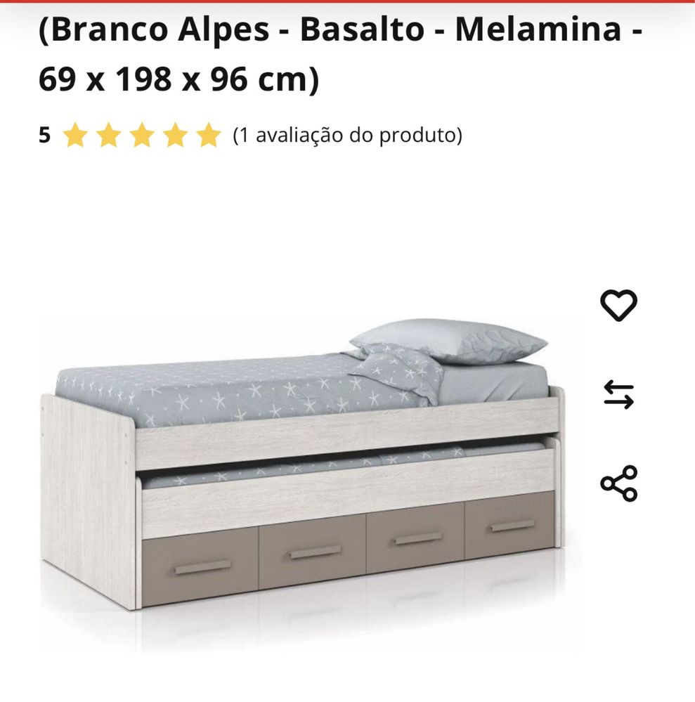 Cama dupla com colchoes incluidos