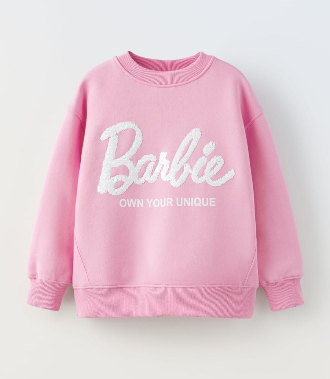 Zara Barbie bluza różowa napisał cekiny