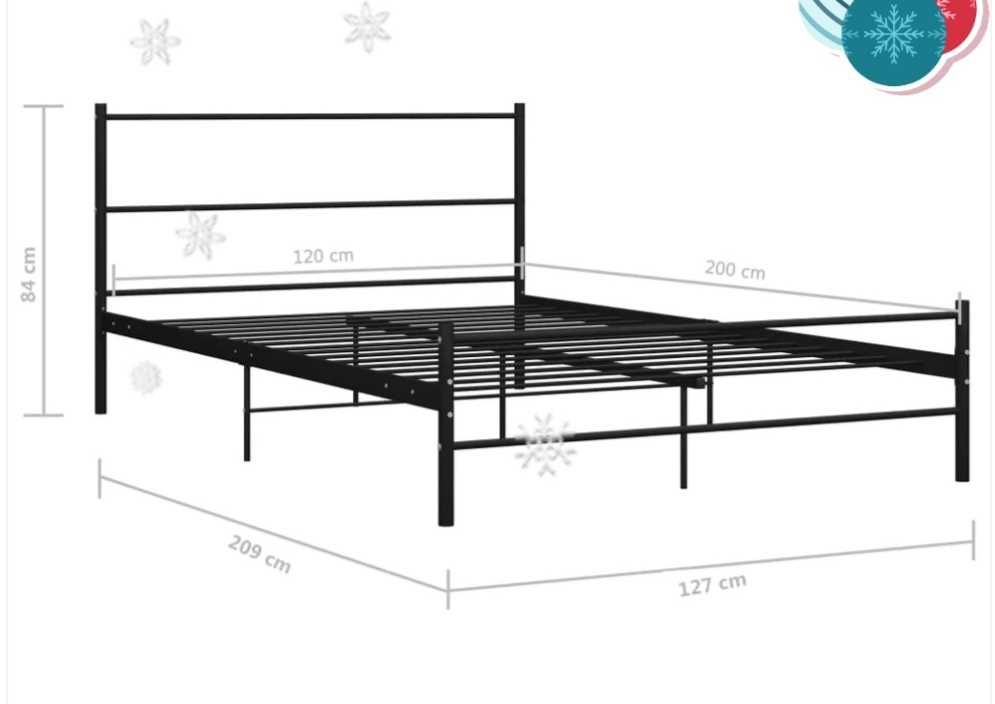 Estrutura cama casal em metal preto