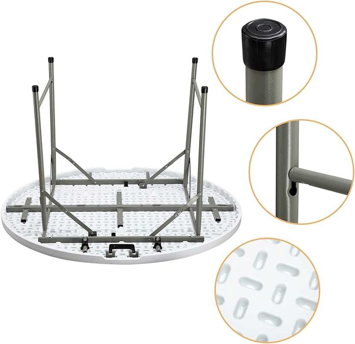 Nowy stolik kempingowy / stół / blat / okrągły / 122 cm !A237!