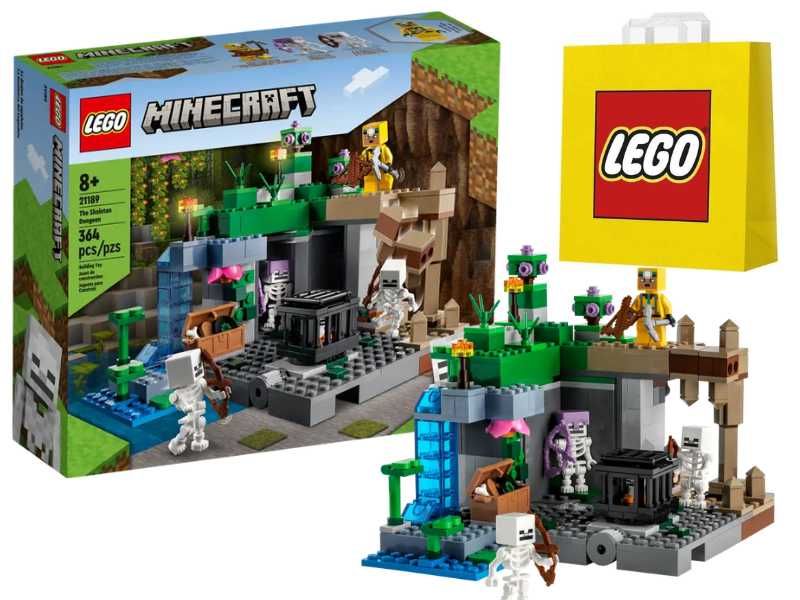 LEGO Minecraft 21189 Loch szkieletów + torba papierowa GRATIS