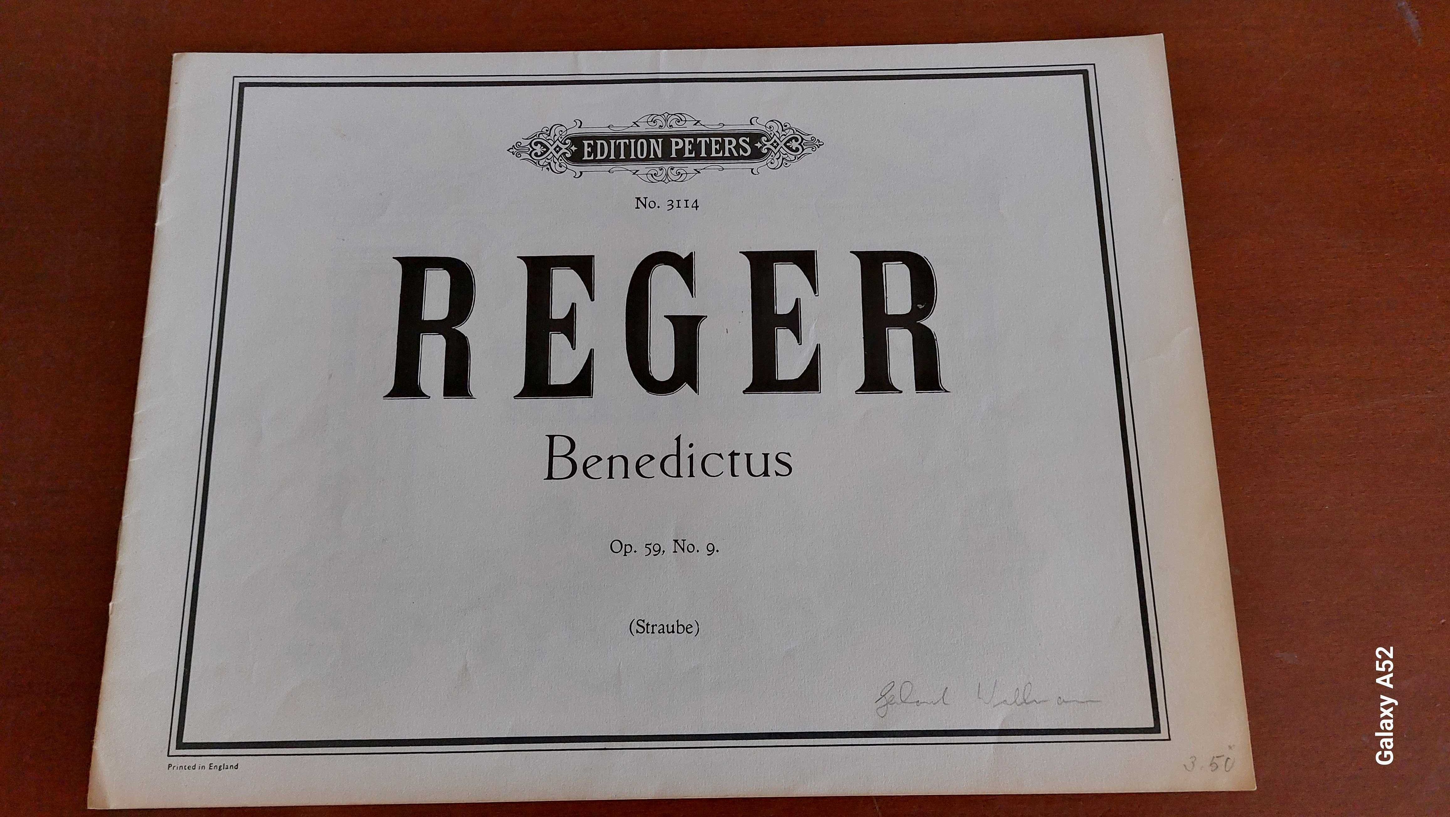 Reger Benedictus nuty Edition Peters nr 3114