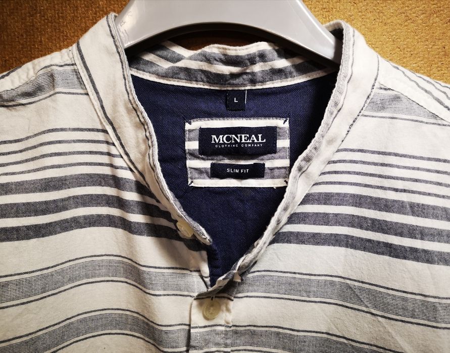 Koszula męska MCNEAL, slim fit, stójka, 1/3 ceny, jak nowa, w paski