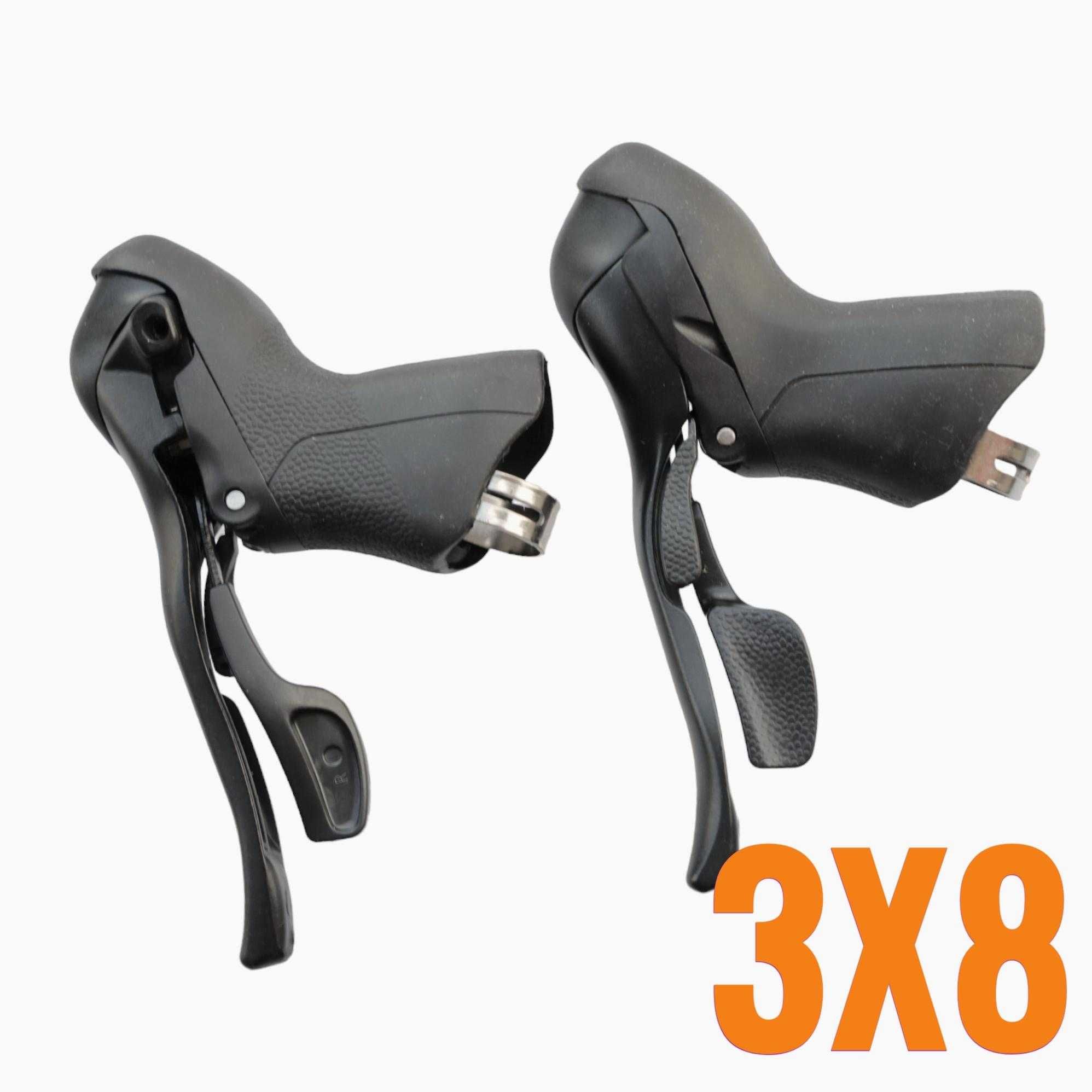 Nowe! MICRONEW 3x8 klamkomanetki manetki klamki szosowe microshift