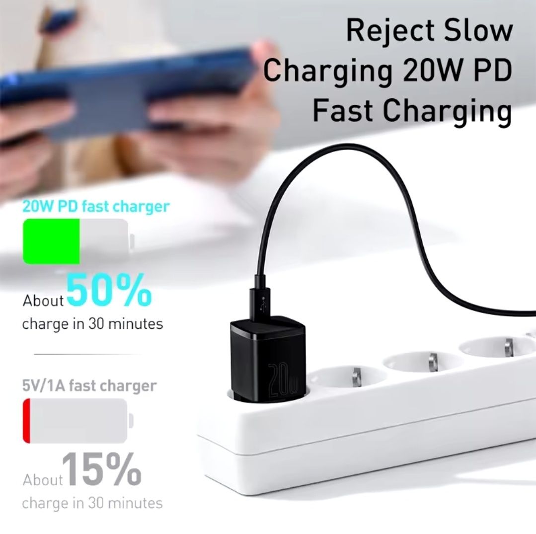 Ładowarka sieciowa BASEUS Super Si 20W Biały + kabel gratis