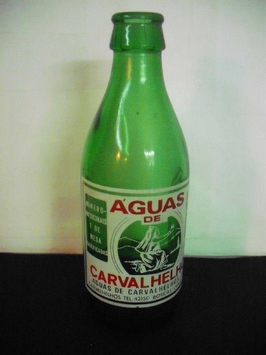 Garrafa antiga da Água de Carvalhelhos - Pirogravada