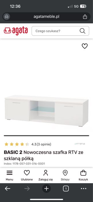 Szafka biala rtv nowa