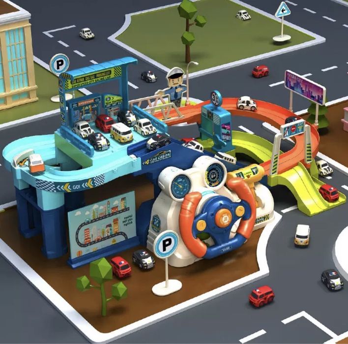 Дитячій ігровий набір Паркінг гараж з кермом авто трек