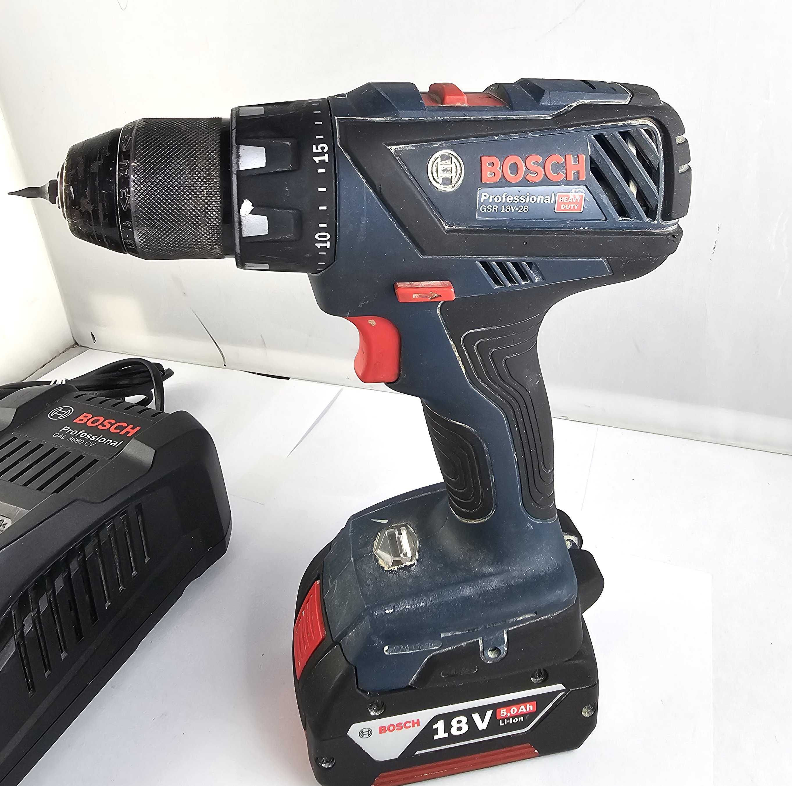 Wkrętarka BOSCH GSR 18V-28 + AKU, Ładowarka