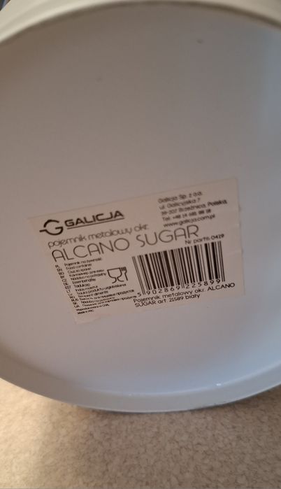 Pojemnik  metalowy  na cukier