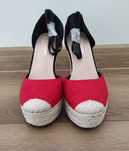 Buty sandały espadryle na koturnie czerwone czarne beżowe rozm. 39